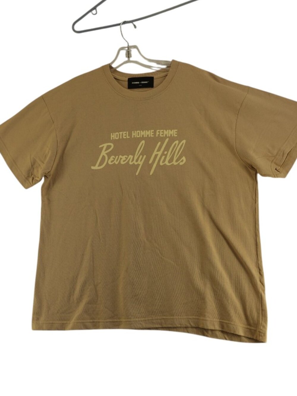 Homme + Femme Unisex Cotton T-Shirt Tan Color size Large nwot
